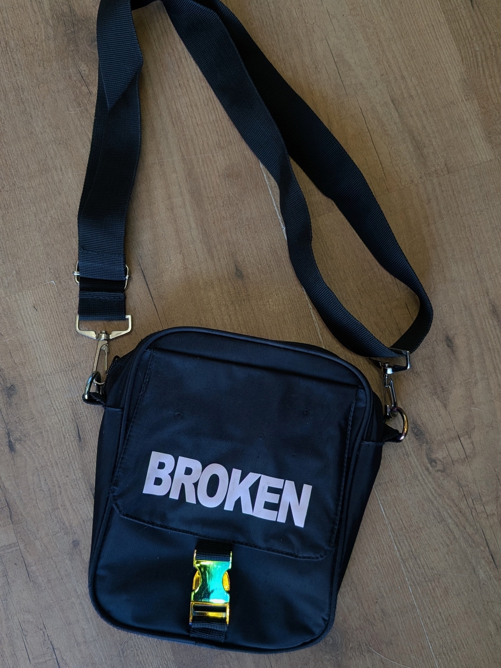 BROKEN Black Crossbody Messenger Bag for Women